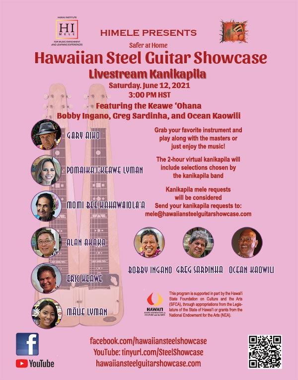 Hawaiian Steel Guitar Kanikapila Showcase June 2021 Poster